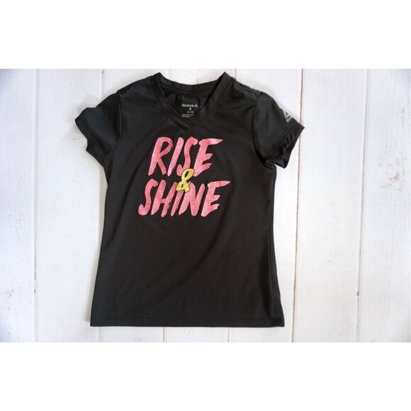 Reebok Girls Rise & Shine Short Sleeve Shirt - Size S (8-10) - Picture 1 of 6